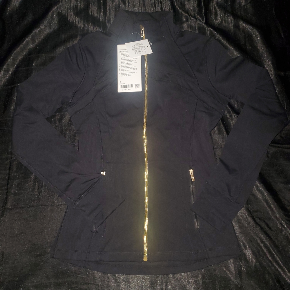 lululemon athletica Black Jacket with Gold Accents NEW with tags